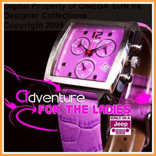 **R1,999.00** JEEP AUTHENTIC LADIES PURPLE LEATHER CHRONOGRAPH *BRAND NEW!!!* LAST 1 LEFT