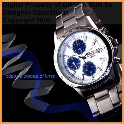 **R3,499.00** SEIKO GENTS AUTHENTIC CHRONOGRAPH WITH TACHYMETER **BRAND NEW WITH FULL GUARANTEE!!!**