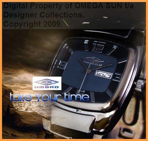 UMBRO GENTS BLACK ANALOGUE WATCH - IMPORTED FROM EUROPE **BRAND NEW!!!**