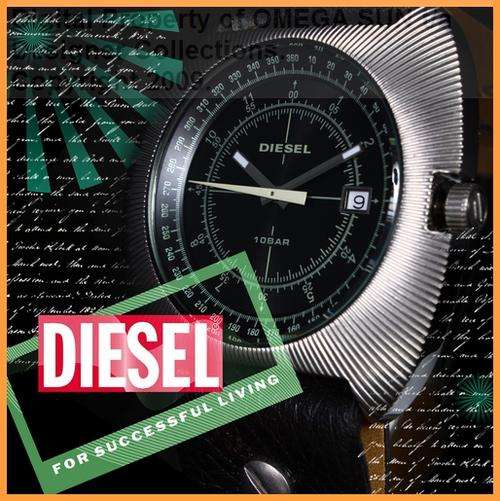 DIESEL GENTS STAINLESS STEEL RIDGED CASE **BRAND NEW WITH WARRANTY!!!**