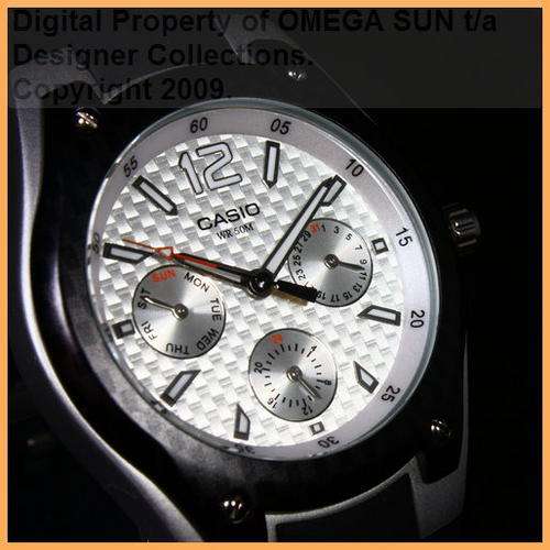 CASIO GENTS SILVER FACE CHRONOGRAPH WATCH - IMPORTED FROM EUROPE **BRAND NEW!!!**