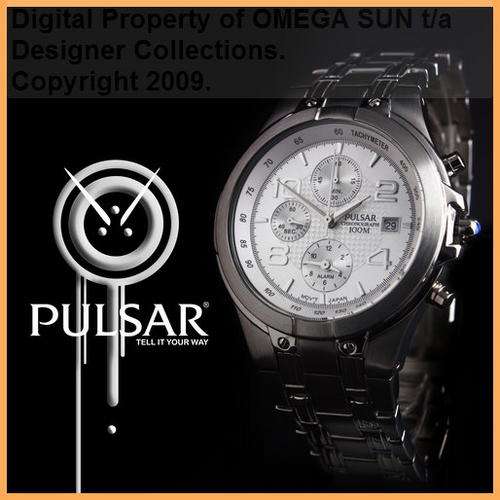 **R1,999.00** PULSAR GENTS AUTHENTIC STAINLESS STEEL ALARM CHRONO *BRAND NEW WITH FULL GUARANTEE!*