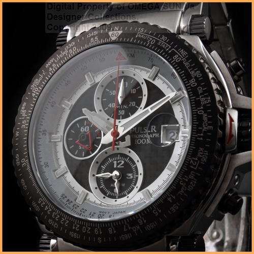 **R3,799.00** PULSAR GENTS AUTHENTIC BRAND NEW TECH GEAR FLIGHT COMPUTER ALARM CHRONOGRAPH WATCH