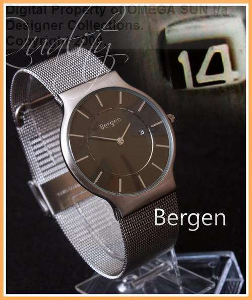 R2,499.00 - BERGEN "ULTRA SLIM" DESIGNER GENTS WATCH - MADE BY THE FAMOUS SCANDINAVIAN WATCHMAKERS