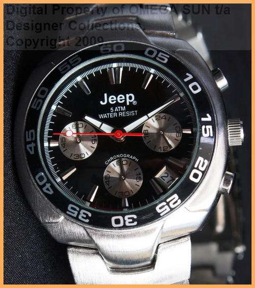 **R2,149.00** JEEP GENTS AUTHENTIC BLACK FACE CHRONOGRAPH - BRAND NEW WITH FULL GUARANTEE!!!