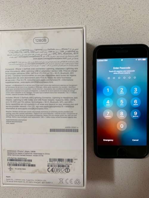 iPhone 7  128GB Black (As new)