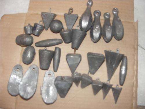 VARIOUS SINKERS, DIFFERENT SHAPES AND SIZES