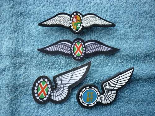 SAAF AIRCREW BREVETS , PILOT , COMMANDO PILOT , & 2 HALF WINGS