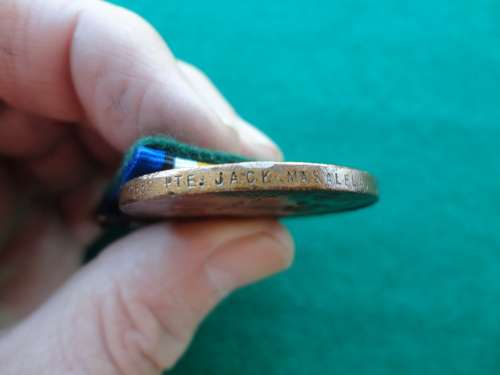 BRONZE WAR MEDAL - TO PTE JACK MASALELA SANLC - SEE CONDITION