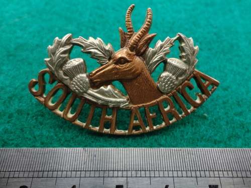 'SA SCOTTISH' WW1 BI-METAL SHOULDER TITLE - EXTREMELY RARE