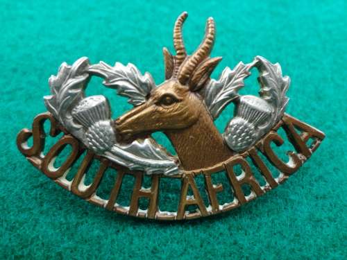 'SA SCOTTISH' WW1 BI-METAL SHOULDER TITLE - EXTREMELY RARE