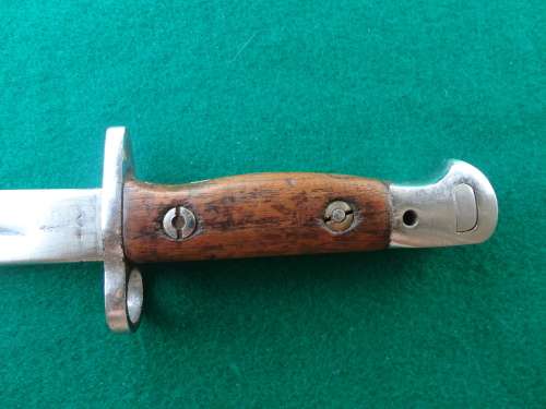 1907 PATTERN BAYONET - CHROMED FOR PARADE USE - COMPLETE WITH FROG