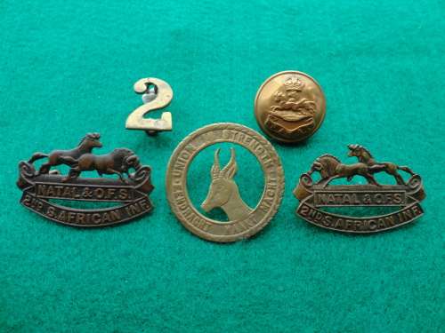 2 SAI - NATAL & OFS CAP,COLLARS,NUMERAL & BUTTON - COLLAR BADGES LUGS CRUSHED & CUT - SEE IMAGES