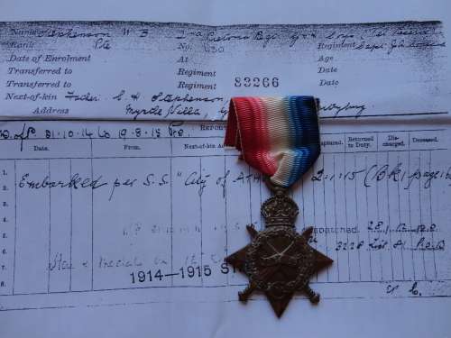 1914/15 STAR TO PTE WB STEPHENSON 12TH INFANTRY (PRETORIA REGT.) GERM SOUTH WEST