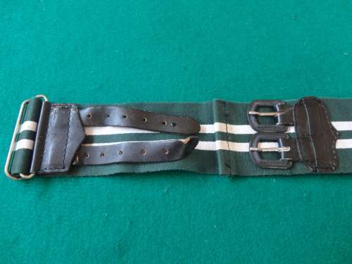 RHODESIAN LIGHT INFANTRY STABLE BELT BELT LENGTH 85 CM EXCLUDING BUCKLES - ONE TONGUE CRACKED