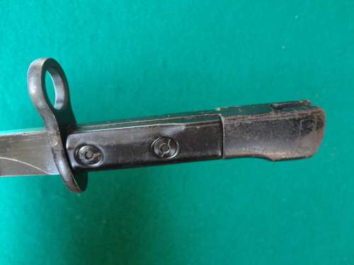 SADF ISSUE UZI BAYONET WITH SCABBARD & FROG 17CM BLADE - ARMSCOR MANUFACTURE