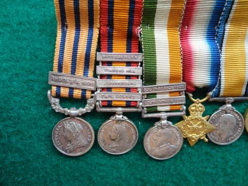 CONTEMPORARY MINIATURE GROUP BSAP 1896 BAR,QSA BARS-WITTEBERGEN,DIAMONDHILL,JHB&CC,KSA &,WW1 TRIO