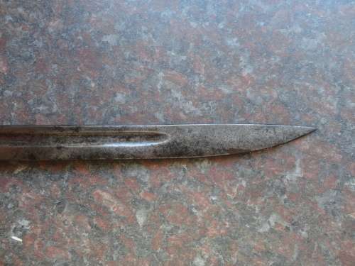 PATTERN 1907 WILKINSON BAYONET 'WSC' MARKED - NO SCABBARD - SOME PITTING TO BLADE