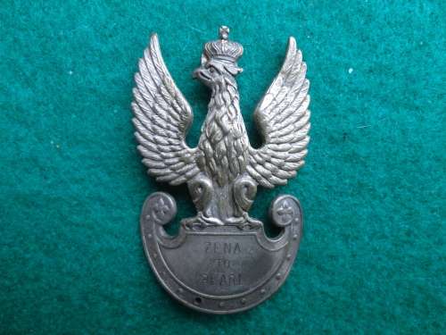 POLAND WW2 CAP BADGE - BROOCH PIN - INSCRIBED ' ZENA TO PEARL '