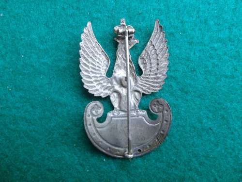 POLAND WW2 CAP BADGE - BROOCH PIN - INSCRIBED ' ZENA TO PEARL '