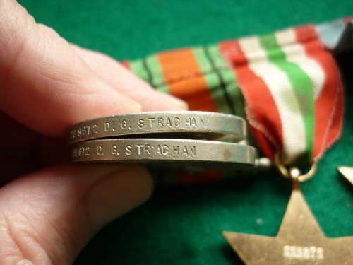 SET OF 4 MEDALS ALL CORRECTLY NAMED - ASM MISSING - TO 289672 DG STRACHAN