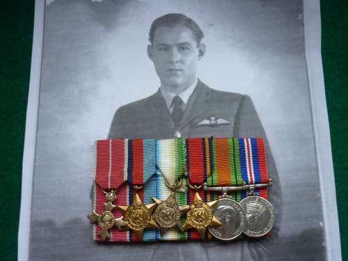 ATTRIBUTED OBE MINIATURE GROUP WING COMMANDER GEORGE BRADY-48 SQUAD IN UK & 222 GROUP-COPY RESEARCH