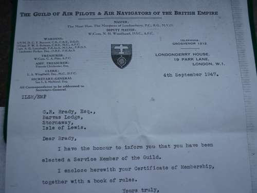 ATTRIBUTED OBE MINIATURE GROUP WING COMMANDER GEORGE BRADY-48 SQUAD IN UK & 222 GROUP-COPY RESEARCH