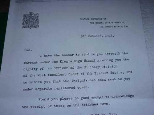 ATTRIBUTED OBE MINIATURE GROUP WING COMMANDER GEORGE BRADY-48 SQUAD IN UK & 222 GROUP-COPY RESEARCH