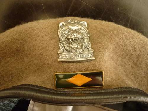 SWATF BERET WITH REACTION FORCE BADGE AND ORIGINAL INFANTRY BALKIE
