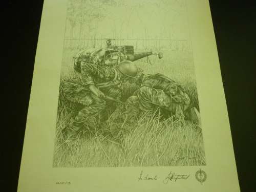 RECCE PENCIL SKETCH NUMBERED - SIGNED BY MAJ GEN F LOOTS