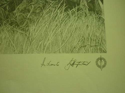 RECCE PENCIL SKETCH NUMBERED - SIGNED BY MAJ GEN F LOOTS