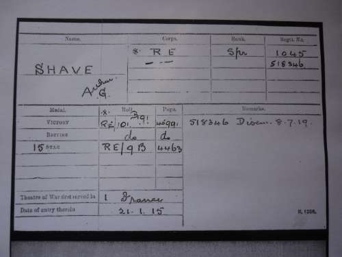 WW1 & WW2 MINIATURES TO CAPT ARTHUR SHAVE & ORIGINAL MID CERTIFICATE, COPY PHOTO - SEE DESCRIPTION