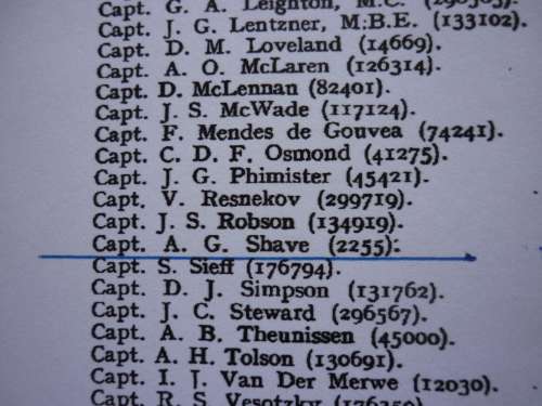 WW1 & WW2 MINIATURES TO CAPT ARTHUR SHAVE & ORIGINAL MID CERTIFICATE, COPY PHOTO - SEE DESCRIPTION