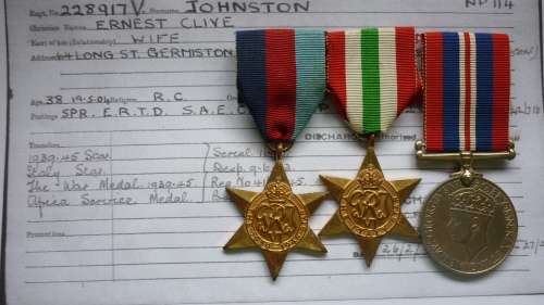 SPR EC JOHNSTON SAEC, 3 ANTI AIRCRAFT- UNION- AND ITALY SERVICE SAEC-ASM MISSING-SEE DESCRIPTION