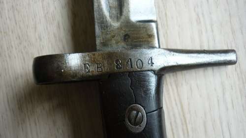 ITALIAN 1871/87 VETTERLI-VITALI OFFICIALLY 'SHORTENED' BAYONET - PLEASE SEE IMAGES