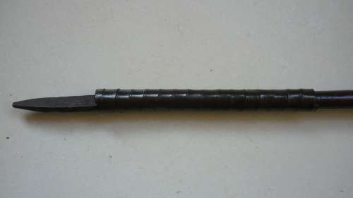 HANDCRAFTED SHONA SPEAR- BRASS BINDING ADORNMENT , WOODEN SHAFT = 1.50 METRE LONG =