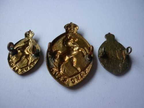 PRE WW2 AND WW2 SA VETERINARY CORP CAP BADGE AND PARE COLLARS - SCARCE BADGES  R