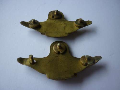 1918 PATTERN RAF RANK SLEEVE EAGLES - FACING PAIR =  NOT RAF SIDE CAP BADGES = 100% ORIGINAL