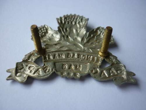 SA ARMOURED CORP CAP BADGE - 2 SCREW POSTS - UNUSUAL IN WHITE METAL NOT CHROME