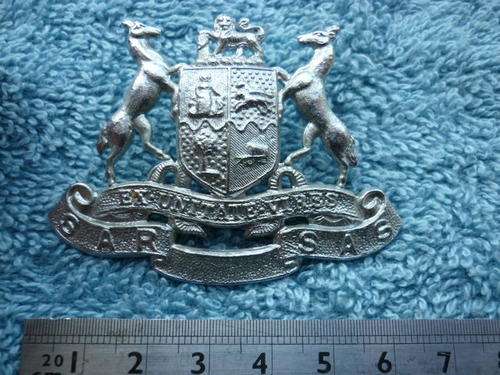 SOUTH AFRICAN RAILWAYS CAP BADGE - 2 LUGS