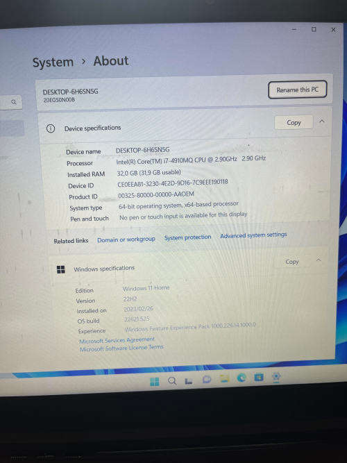 LENOVO THINKPAD W541 QUAD CORE I7-4910QM @2.9GHz,16GB RAM,512GB SSD, NVIDIA QUADRO K2100M,FULL HD