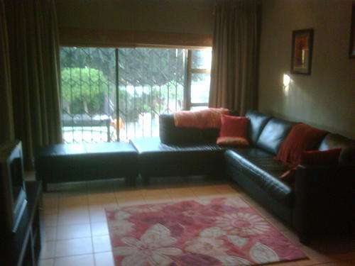 Black genuine leather lounge suite - 3 piece