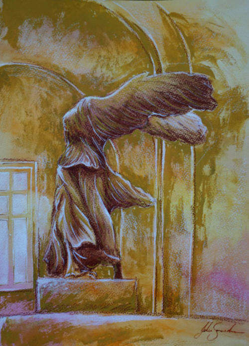 Study of the Nike of Samothrace - A watercolour study!