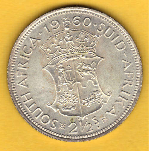1960 - 2 1/2 SHILLING - HALF CROWN - SILVER - SOUTH AFRICA