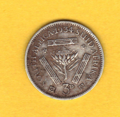 1934 - TICKEY - SILVER - SOUTH AFRICA