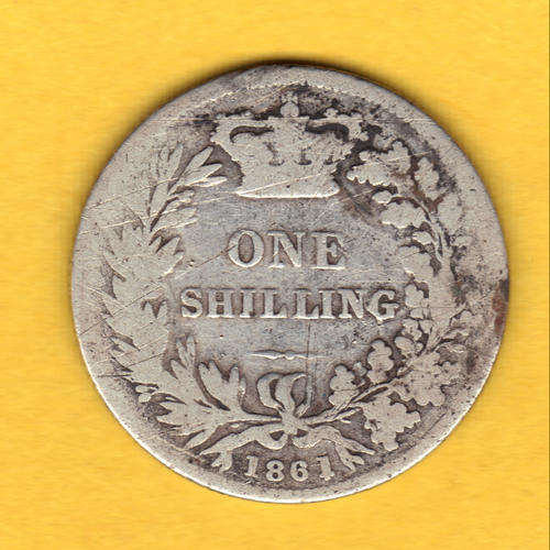 1861 - 1 SHILLING - SILVER - GREAT BRITAIN - (same size as a S.A 1 shilling)