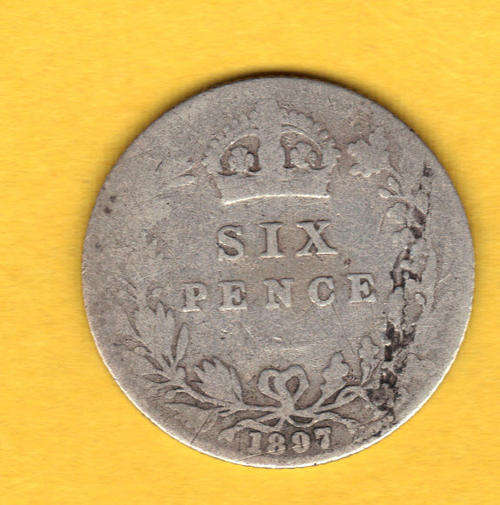 1897 - SIXPENCE - SILVER - GREAT BRITAIN