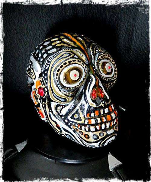 'Deader than You' by Ras Steyn - Decorative Ceramic Skull Multimedia Art (Authenticity Certifica