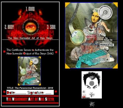 Paranormal Romantic by SA Surrealist Ras Steyn [MD] - 200mmx250mm - Framed in Thin Steel Frame ***