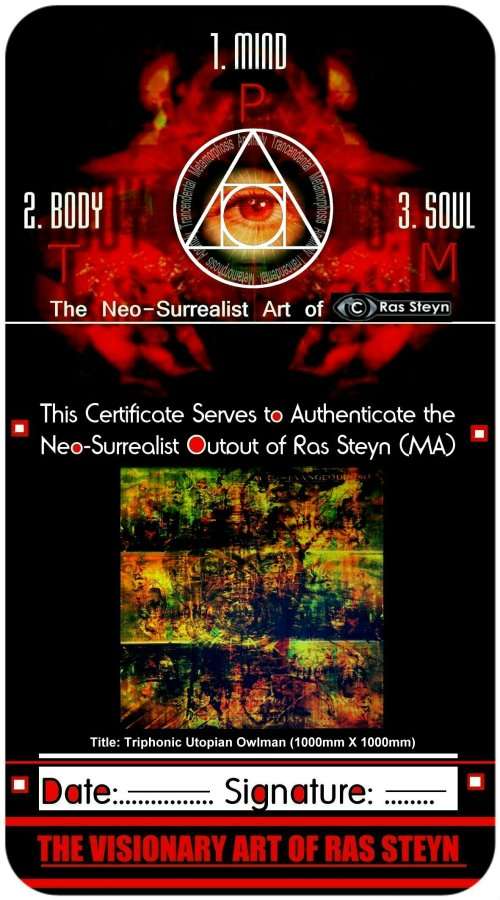 Bilingual Soothsayer by SA Notorious Artist RAS STEYN - BIG: 1M by 1M Square Canvas [Was R4500]